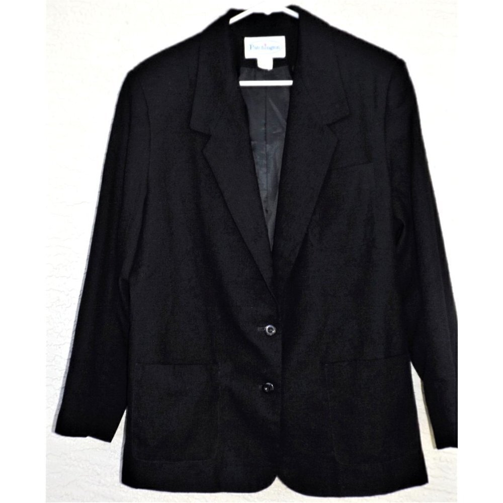 Patchington 16 Black Two Button Blazer Fully Lined - image 1